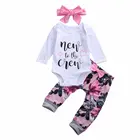 Комплект одежды для новорожденных из 3 предметов, осень 2019, боди с надписью для маленьких девочек, топы с галстуком-бабочкой, штаны, повязки на голову, головные уборы, одежда для маленьких девочек