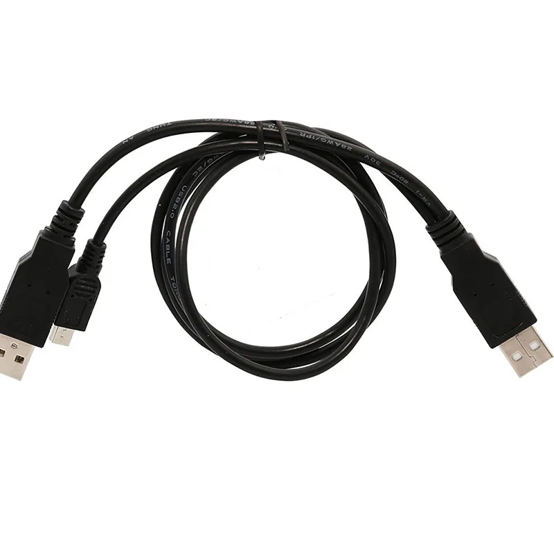 Новый черный двойной USB 2 0 Type A-USB Mini 5-контактный кабель B x1 Y для передачи данных и
