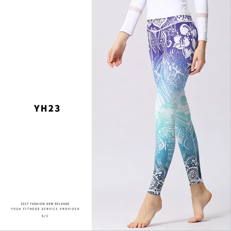 Women's yoga pants gym seamless tights fitness knitted sportswear floral high waist quick-drying jogging running tight-fitting