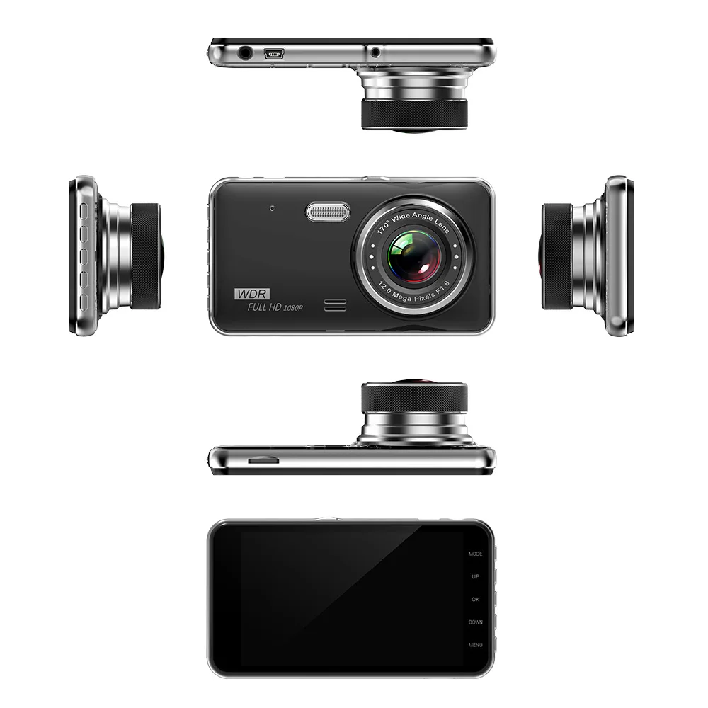 Автомобильный видеорегистратор 4 0 Full HD 1080P с двумя объективами и камерой заднего