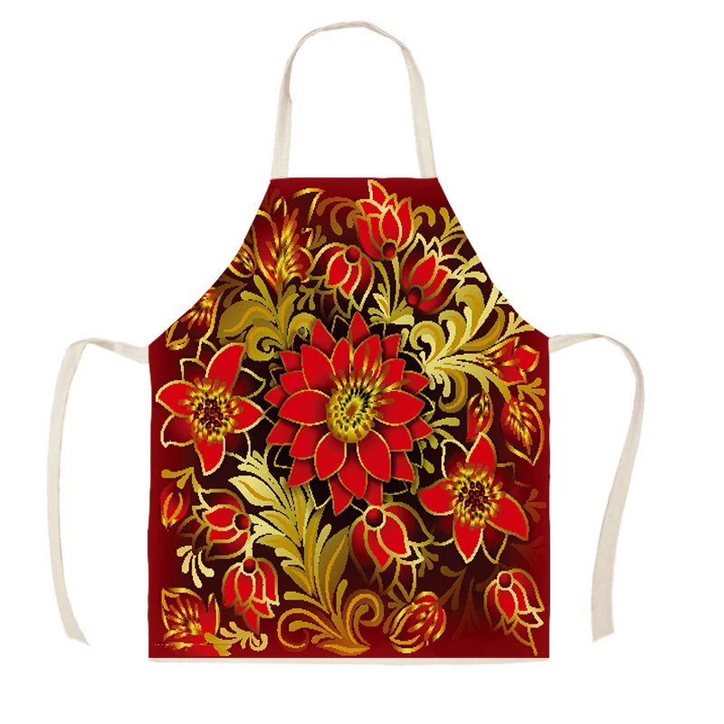 Фартук из хлопка и льна для женщин Кухонные фартуки с библейскими мандалами