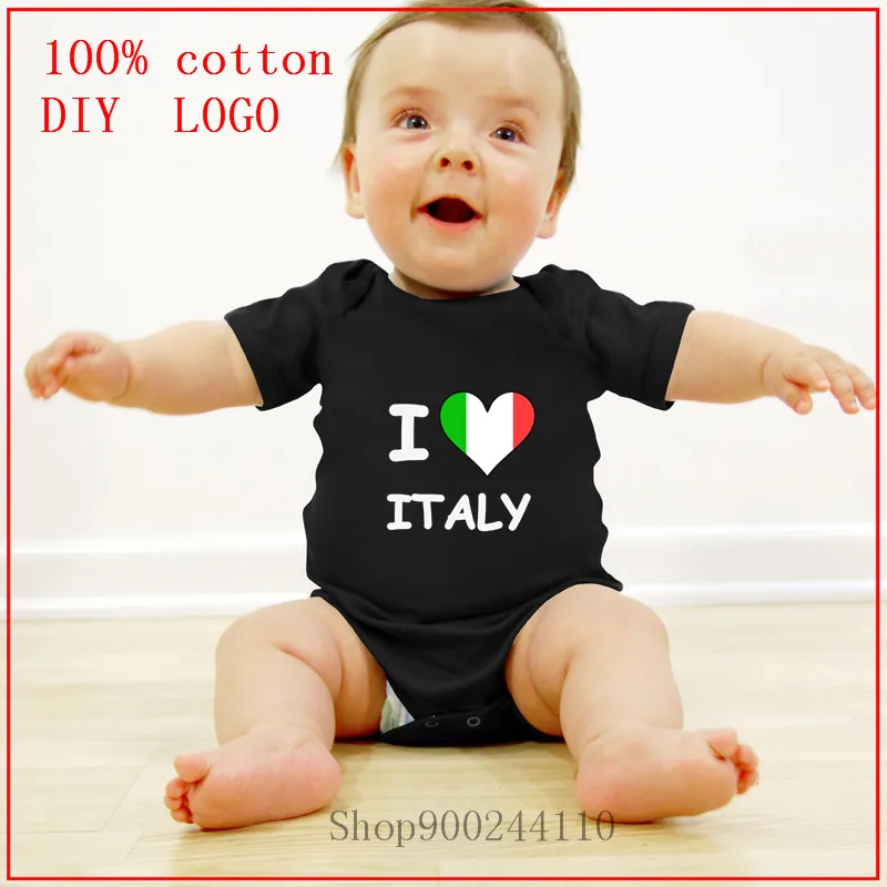 

Я люблю Италию с рисунком в виде флага и сердца от Carter's, детский костюмчик, симпатичный комплект для новорожденной девочки, Детский комбинез...