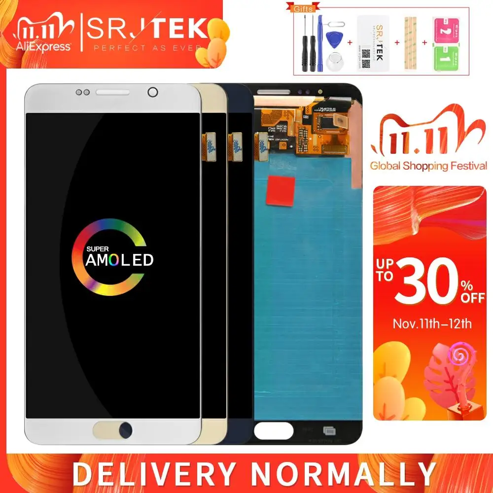 OLED/IPS для Samsung Galaxy Note 5 ЖК сенсорный дигитайзер Сенсорное стекло в сборе N920F дисплей