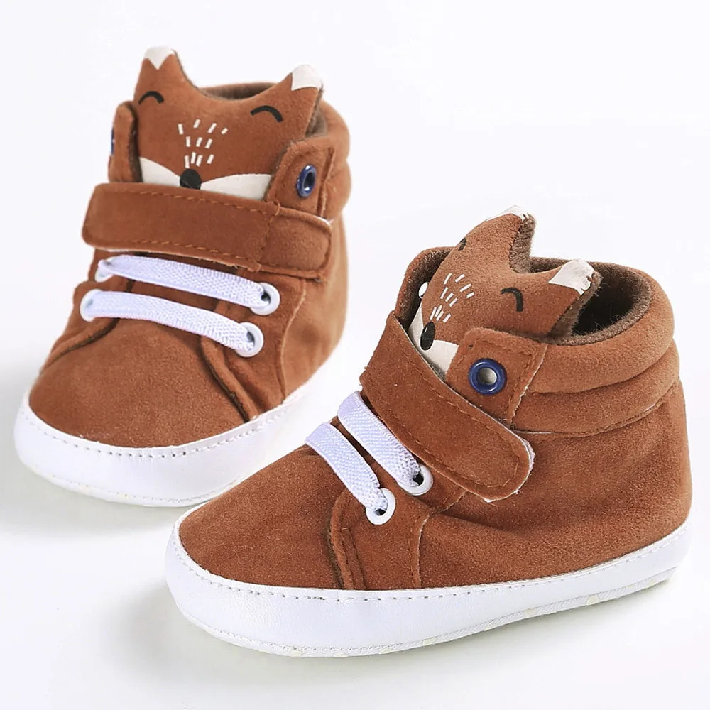

#50 Baby Girl Boys Fox Hight Cut Shoes Sneaker Anti-slip Soft Sole Toddler Winter Infant Toddler Boots