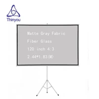 thinyou matte gray fabric fiber glass 120 inch 43 tripod projector screen gain mobile presentation portable tripod screen