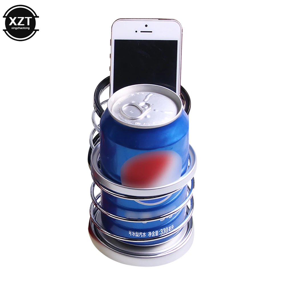 Автомобильный держатель для напитков с пружиной, органайзер для хранения телефонов, портативный универсальный аксессуар для интерьера автомобиля высокого качества.