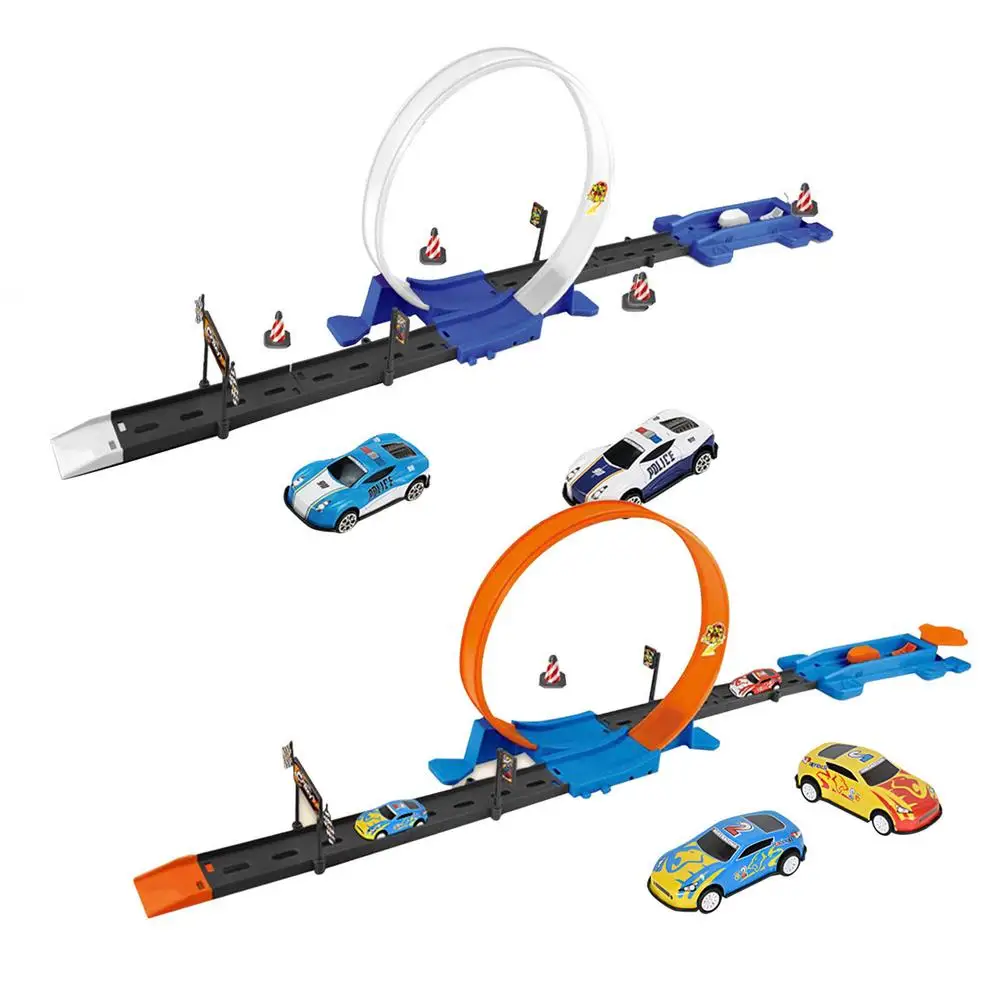 

Railway Track Toy Metal Racing Sports Car Electric Circuit Car Musical Catapult Train DIY Traffic Toy Interactive Boy Gifts