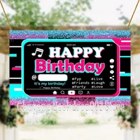 Disney Happy Birthday Backdrop Video Music Party Teenage Social Media Photo Background Photocall Prop Decoration Banner
