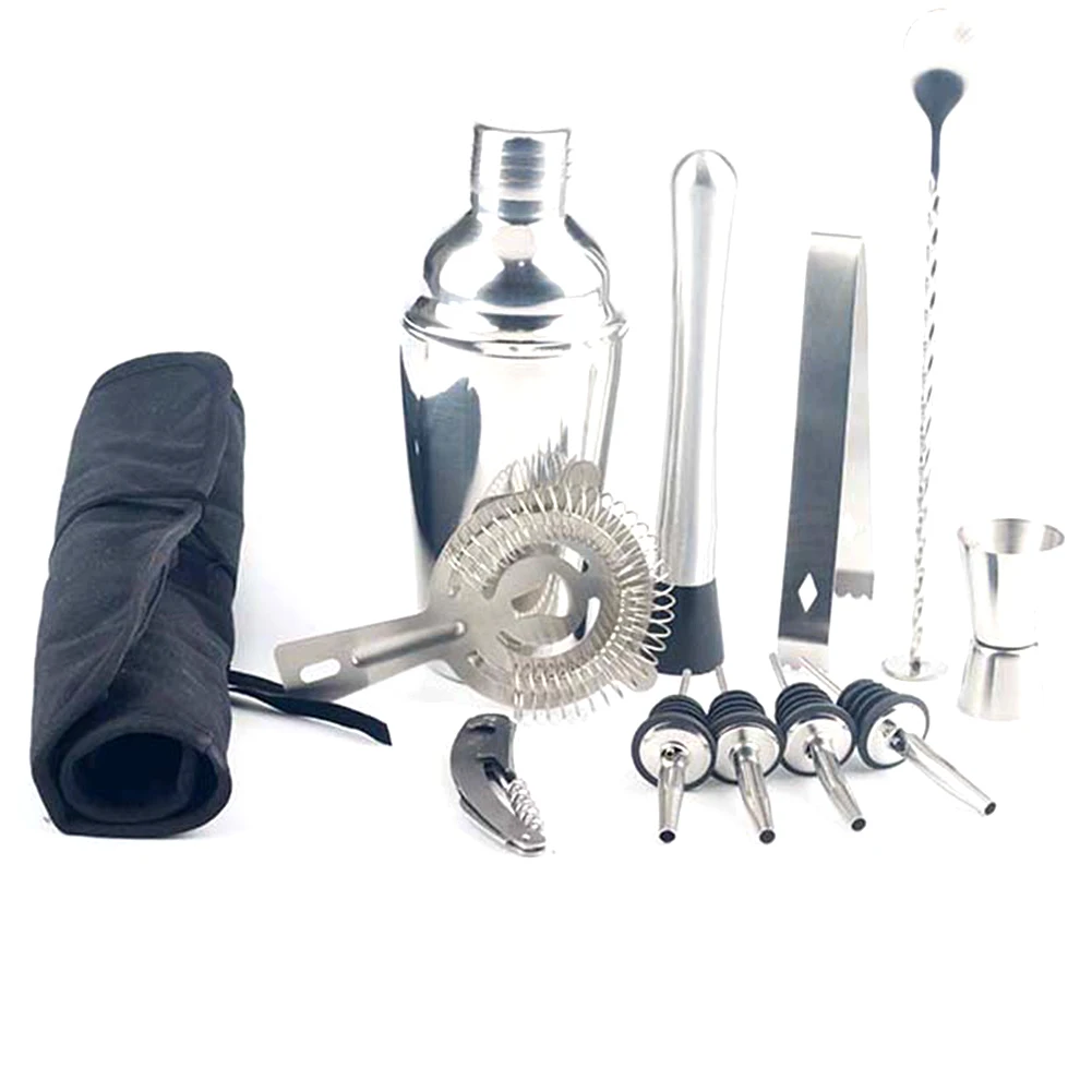 

12pcs Polishing Cocktail Shaker Set Professional Portable Ice Tong Beginner Bar Tools Home Party Bartender Browser Drink Mixing