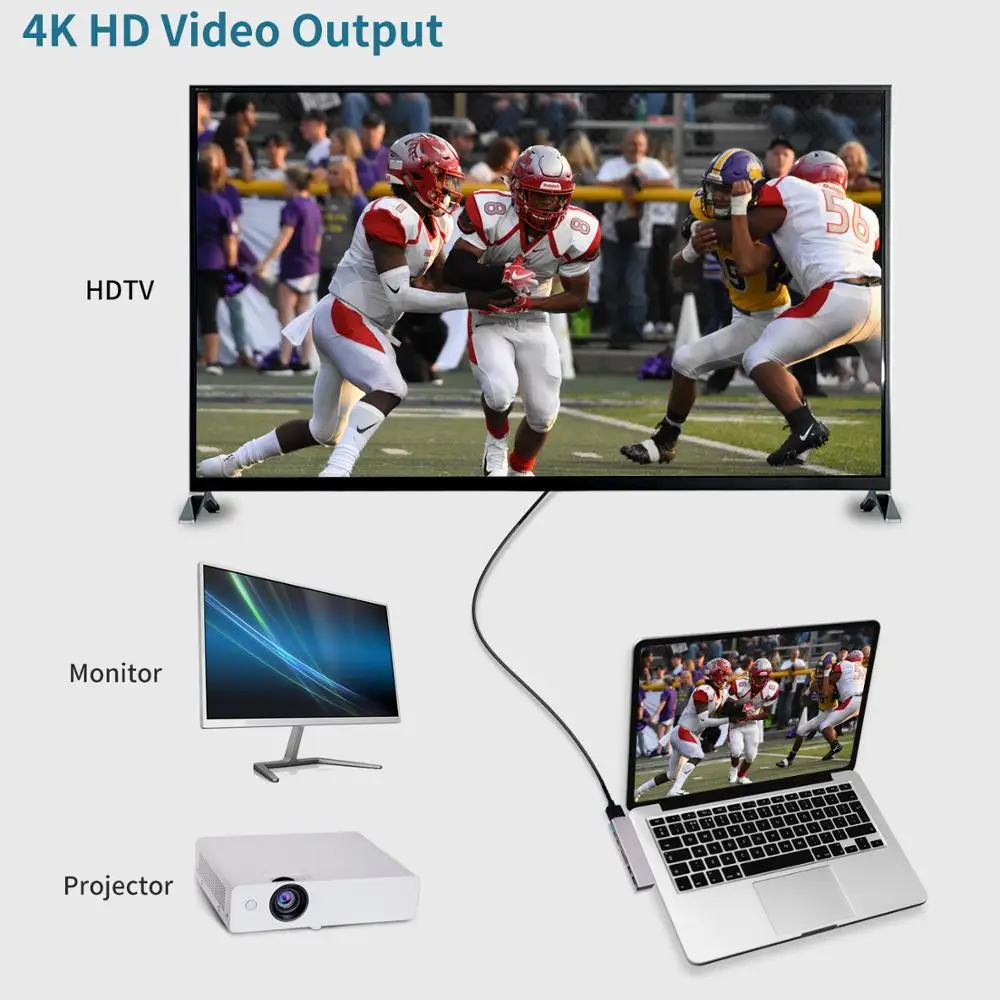 USB C Hub 3 0 HDMI для MacBook pro 13 15 адаптер 7 в 1 usb концентратор с адаптером питания 4K SD/Micro SD