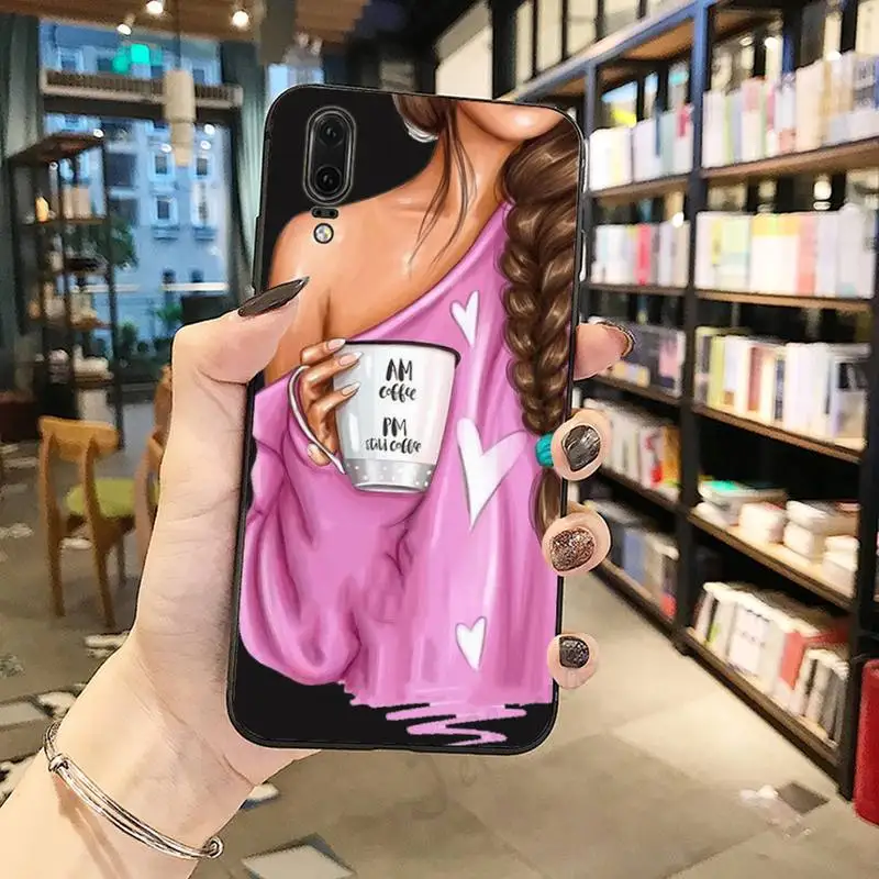 

Fashion High heels Girl Flower Phone Case For Huawei honor Mate P 10 20 30 40 Pro 10i 9 10 20 8 x Lite