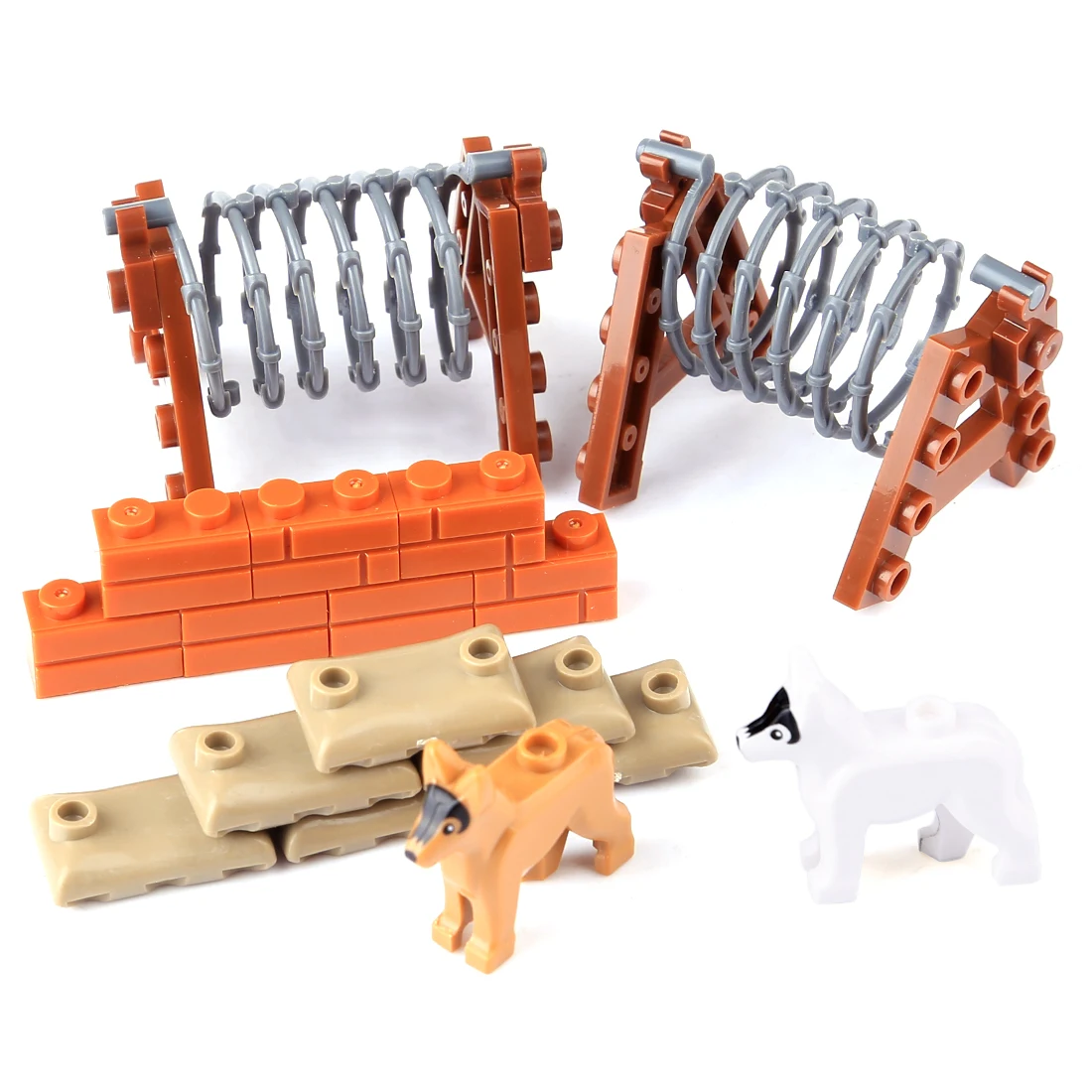 

Military Weapon Road Barrier Roadblock Dog Kids Gifts Accessories Building Blocks Creator City Diy Toy Military Weapons Kits