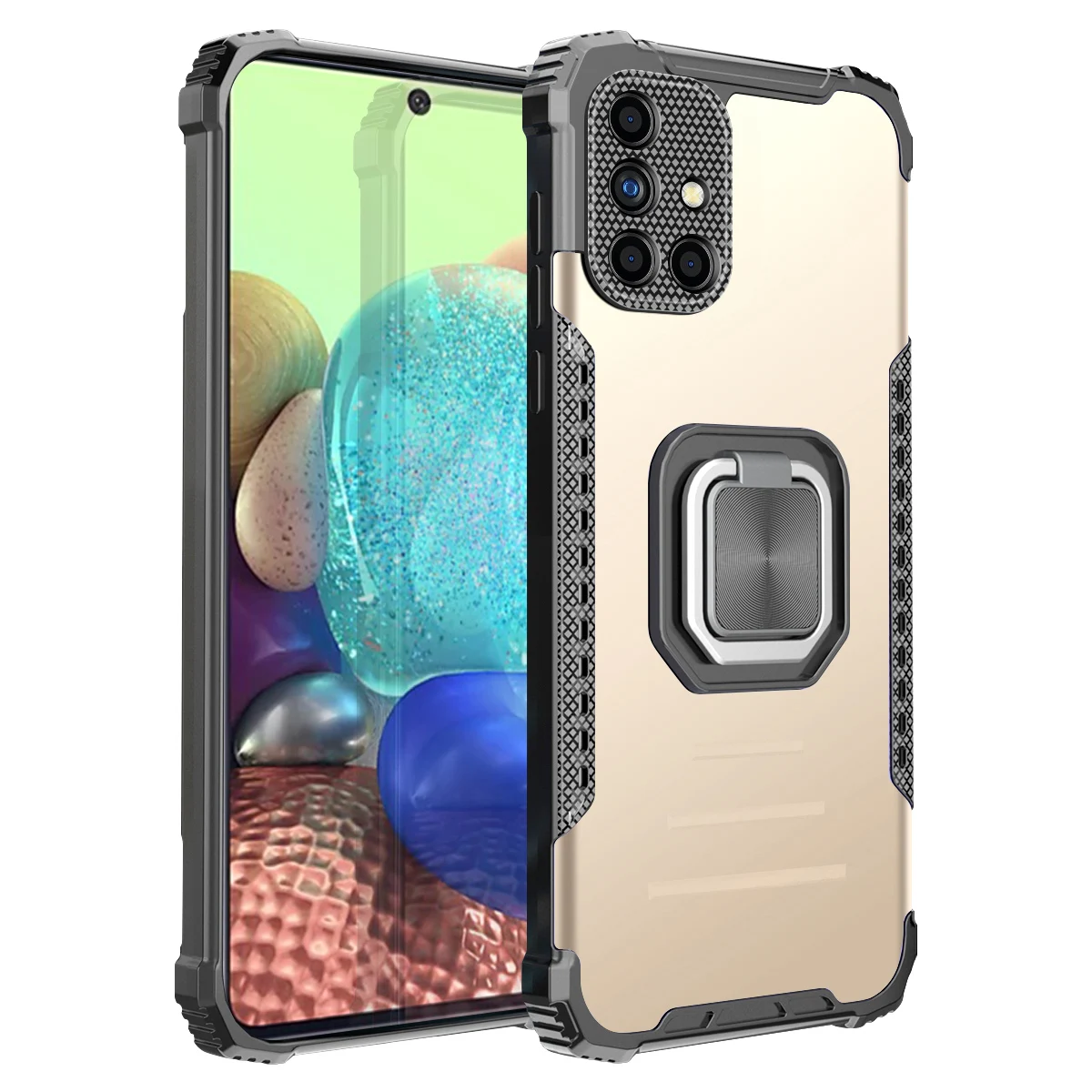 

Luxury Phone Case For Samsung Galaxy A71 A72 A51 A52 A32 A31 A41 A21 A12 4G 5G Anti-fall Armor With Ring Magnetic Bracket Cover
