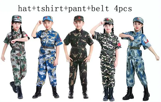 Военная Униформа с коротким рукавом для детей унисекс страйкбольная тактическая
