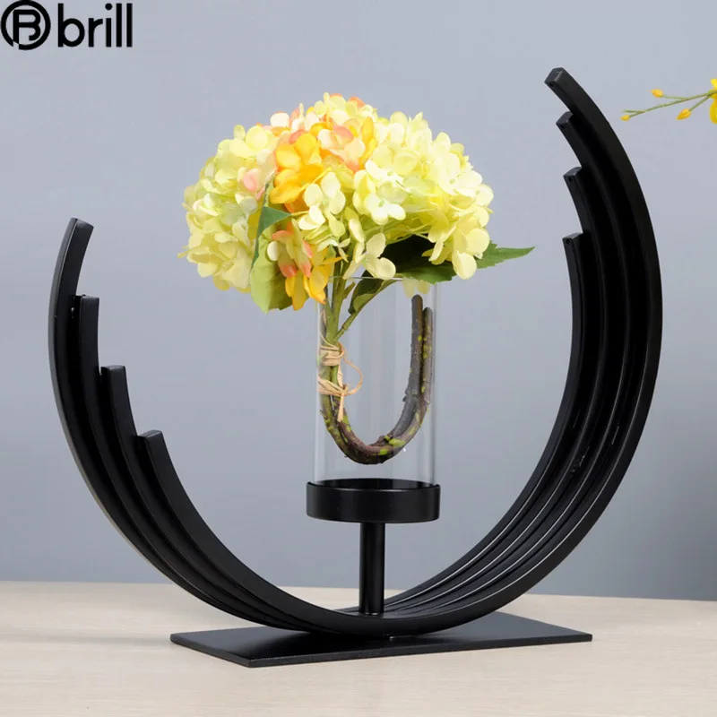 

Modern Vase Metal Gold Candlestick Windproof Nordic Candles Home Decoration Ornaments Portavelas Living Room Flower Bougeoir