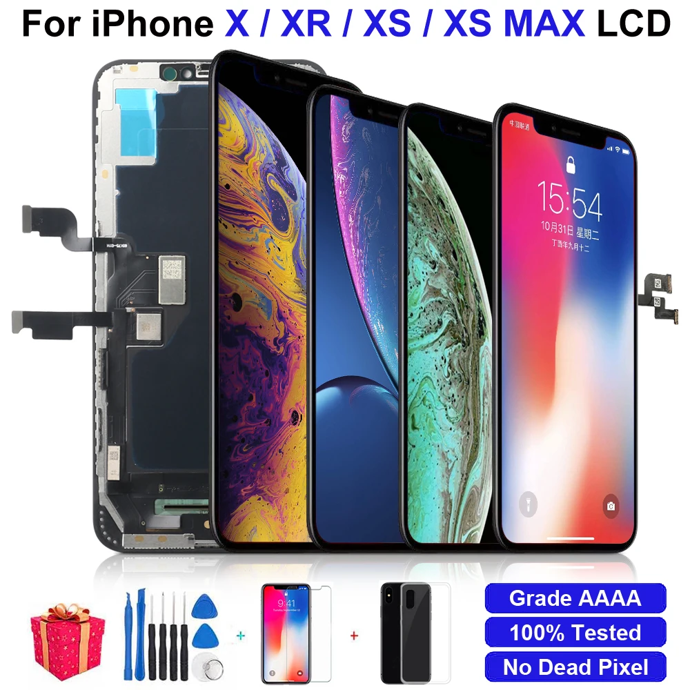 ЖК дисплей GradeAAAAA для iPhone X XR XS Xsmax TFT OLED OEM сенсорный экран с дигитайзером запасные