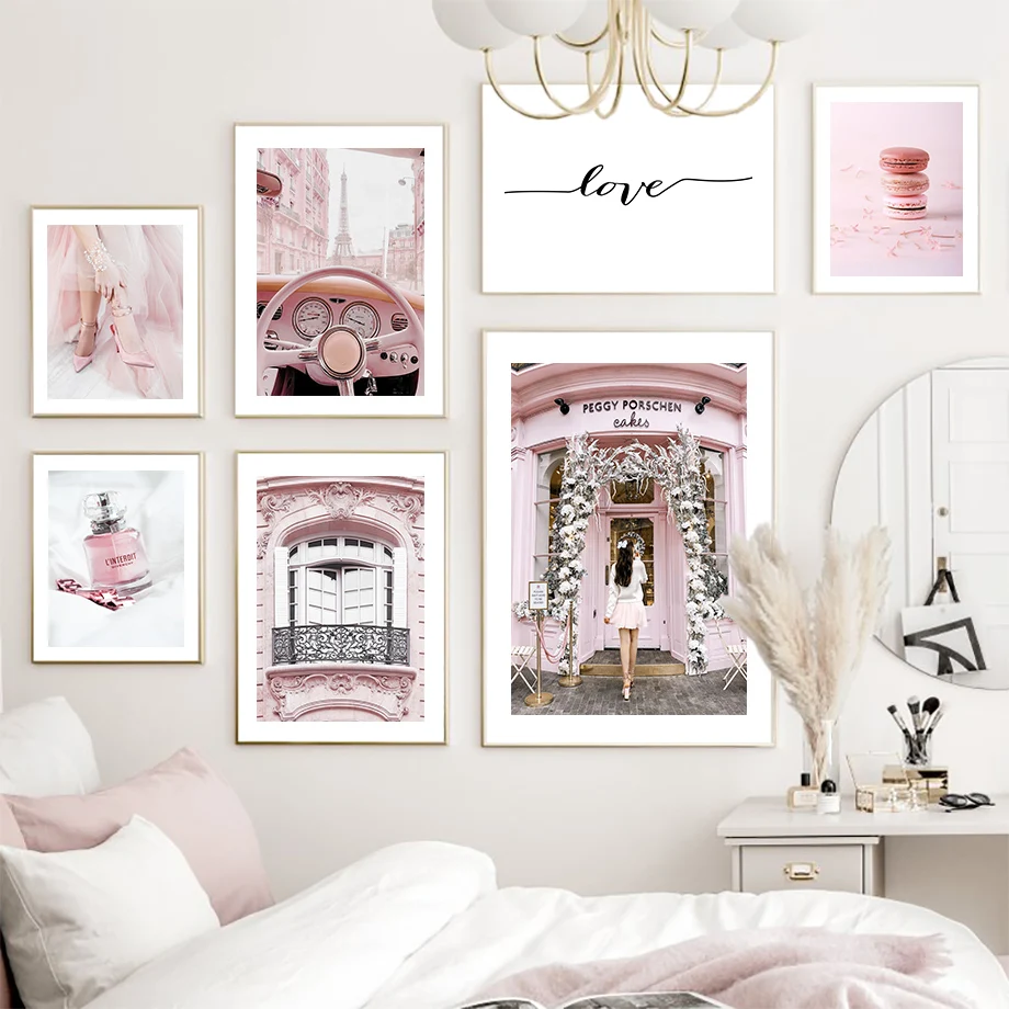 

Pink High Heels Girl Perfume Quotes Wall Art Canvas Painting Nordic Posters And Prints Vogue Wall Pictures For Living Room Decor
