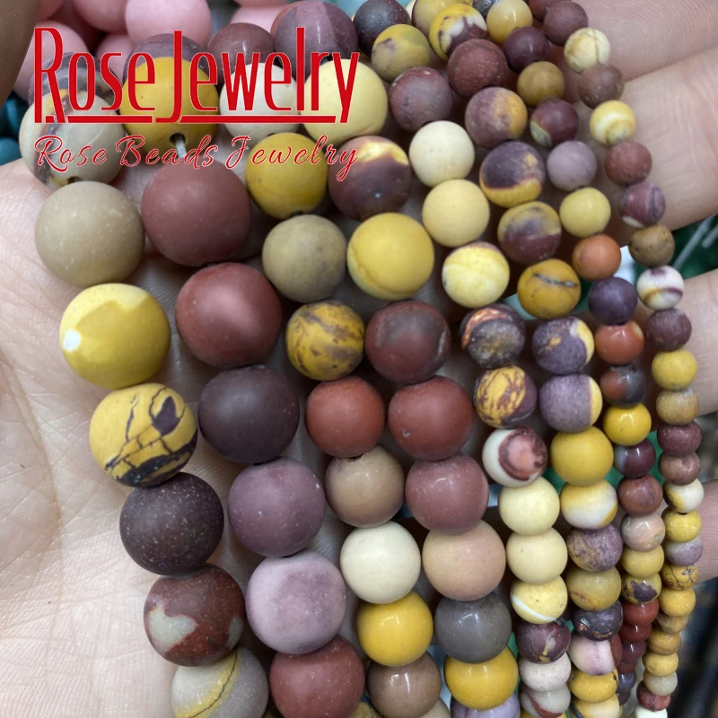 

Matte Natural Colorful Mookaite Rondelle Beads Loose Stone Bead For Jewelry Making 15"strand 4 6 8 10 mm Diy Bracelet Necklace