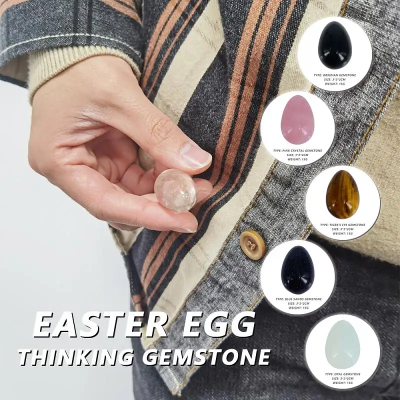 

1pcs Easter Thinking Egg Meditation Egg-shaped Toy Gemstone Play Stone Home Decorative Crafts Gift Festival Supplies Accessories