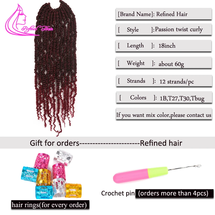 Утонченные Пружинные крученые синтетические волосы для вязания крючком длиной 18