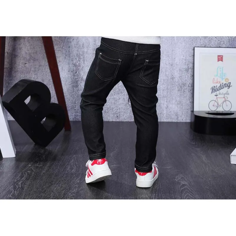 Весенние джинсы для маленьких мальчиков и девочек детские Осенние эластичные из