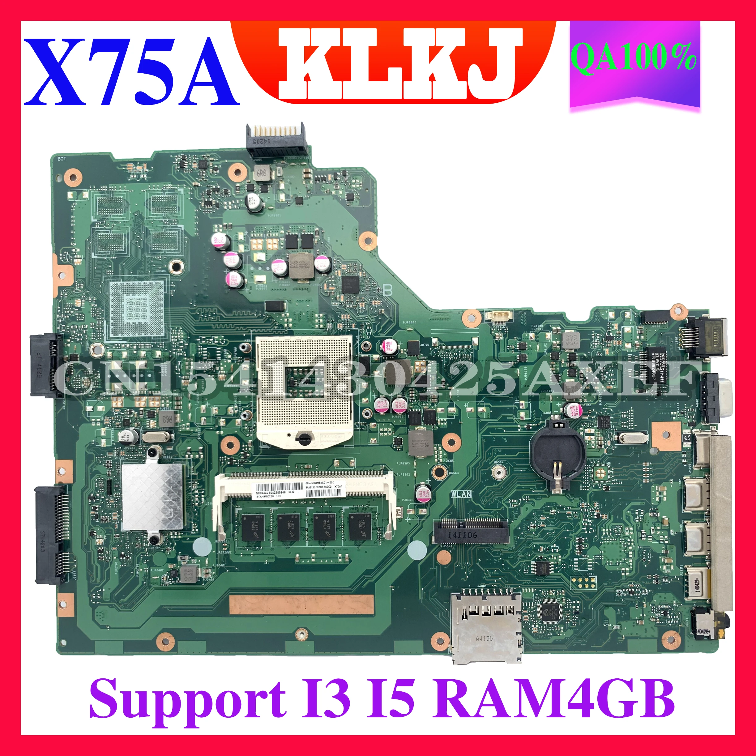   KLKJ X75VD   ASUS X75VD X75VB X75VC,    4GB-RAM GT610M HM76