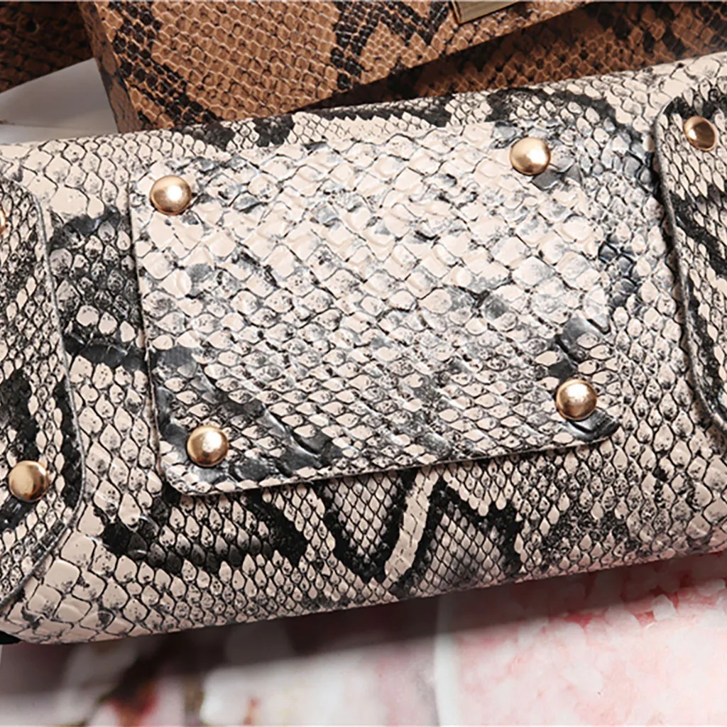 

Fashion Women Waist Pack Serpentine Fanny Pack Leather Fashion Snake Skin Waist Belt waist bag for girls rioneras de mujer 50*b