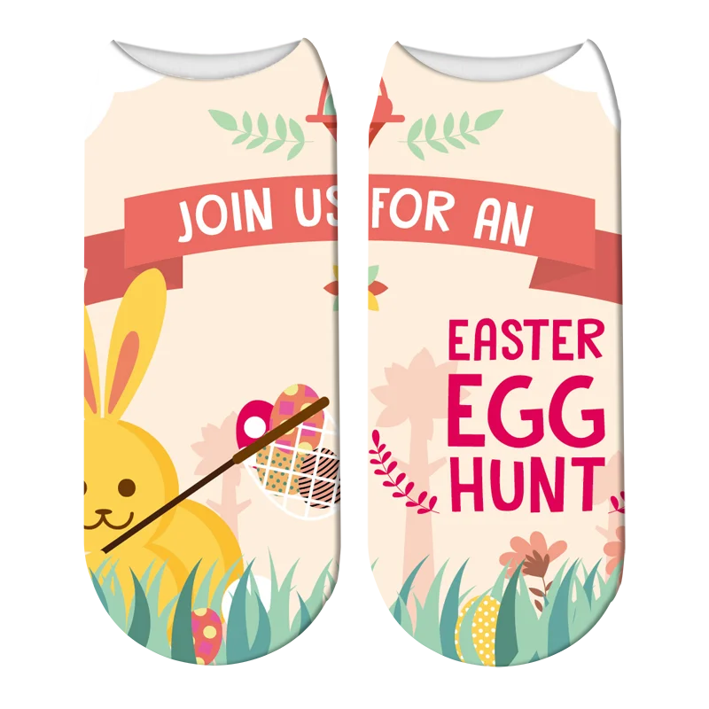 

Hot Sale Harajuku 3D Print Easter Women ankle Sock custom Patterns Women Kawaii Cute Casual Popular Ankle Sock