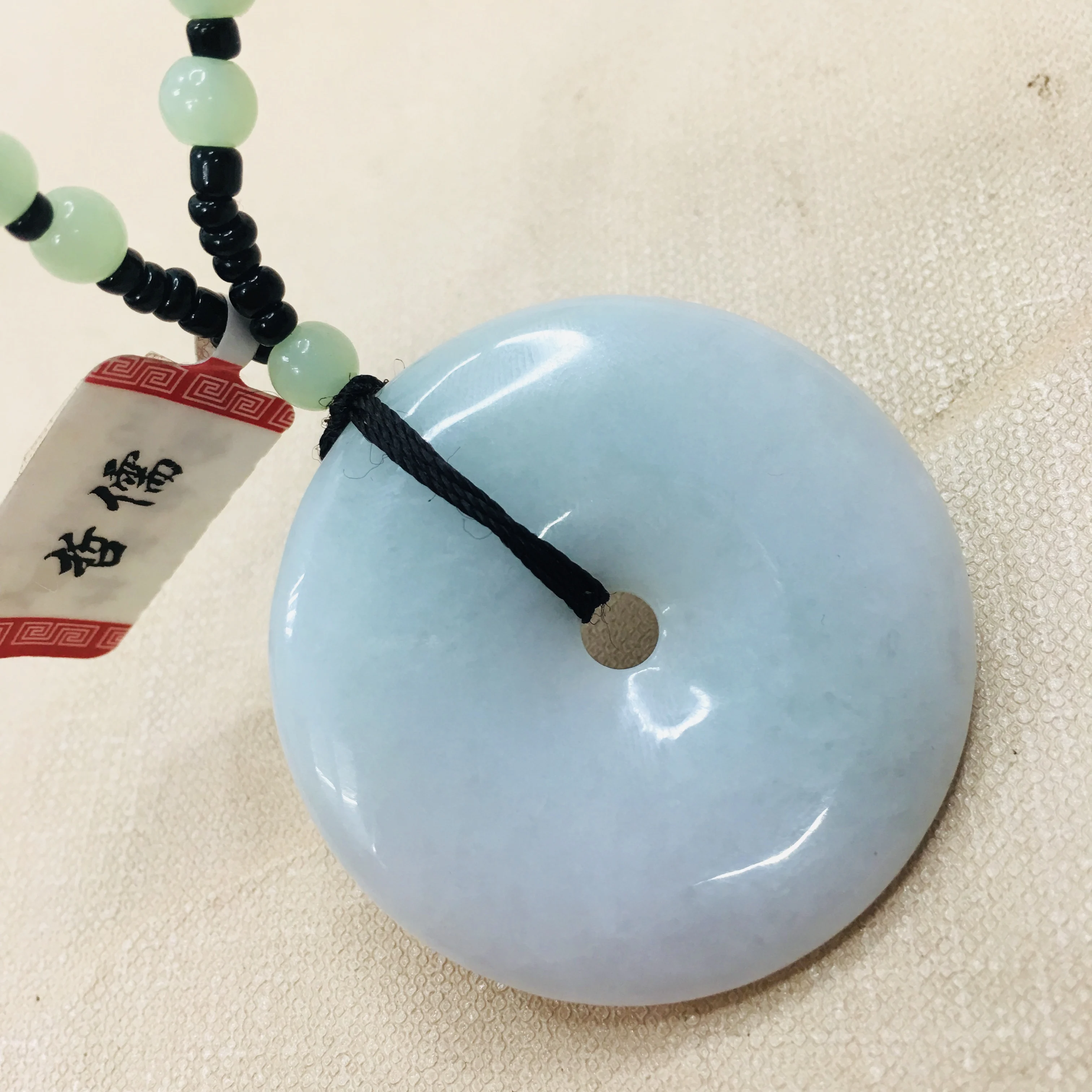 Zheru чистый натуральный жадеит резной светильник зеленая подвеска пончик с