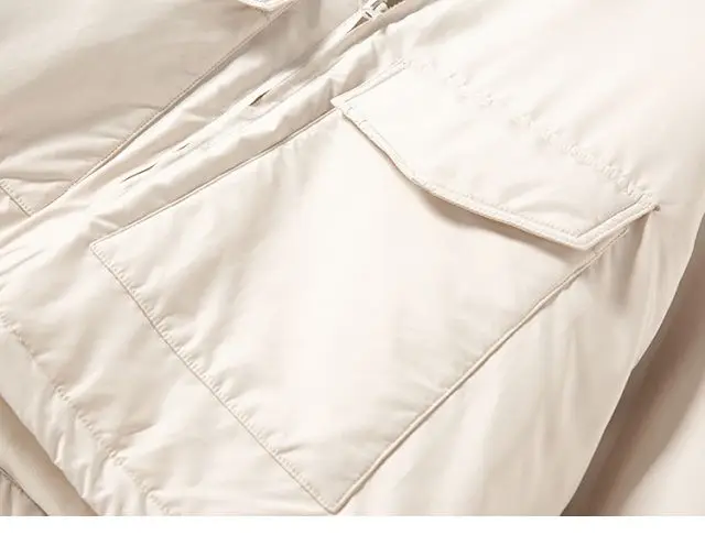 

Winter New Style Long-sleeved High-neck Classic Double Pocket All-match Cotton Jacket Women