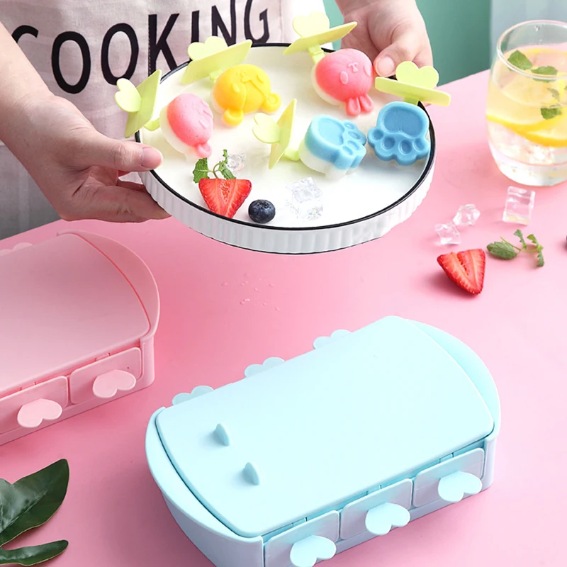 

Форма для мороженого, мультяшный домашний силиконовый детский контейнер для льда «сделай сам», безопасный и прочный лоток для льда GQ