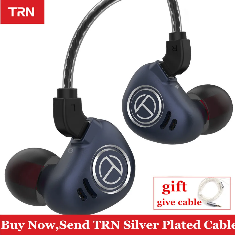 TRN V90 1DD 4BA металлическая гарнитура гибридные блоки HIFI бас наушники в ухо монитор наушники шумоподавления наушники V80 ZSX V30 X6 C