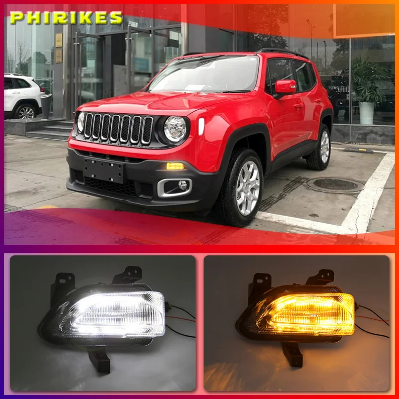 Светодиодные дневные ходовые огни указатели поворота подходят для Jeep Renegade 2015 2016