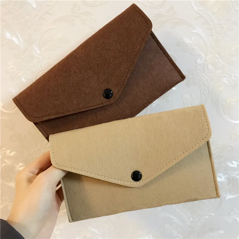 Войлочный кошелек женский теплый чехол мужской для телефона сумка карт длинная