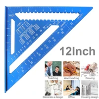 angle ruler 12 inch metric imperial aluminum alloy triangular measuring ruler woodwork triangle angle protractor