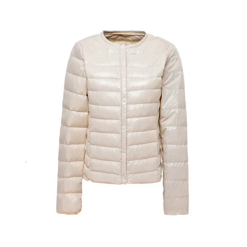 

Fashion Womens Down Jackets Puffer Female Warm Collarless Feather Jacket For Girl Women Tops Winter Autumn Coat Outerwear Ultra