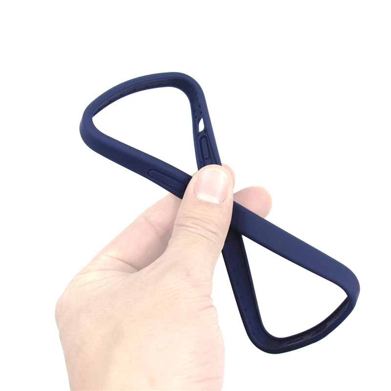 

Luxury Original Silicone Bumper For iphone 12 Pro Max 12Mini Soft Flexible Anti-Knock Frame Case Blue Red Black