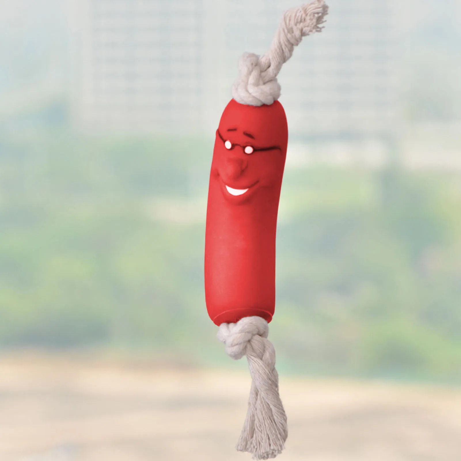 1/3 раздел Красный Колбаса Собака молярная укус игрушки силиконовые стресса