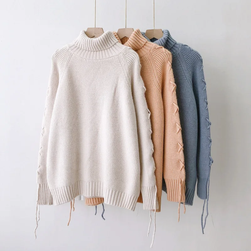 Женский свитер с высоким воротником Зимний пуловер 2019 корейские свитера женская