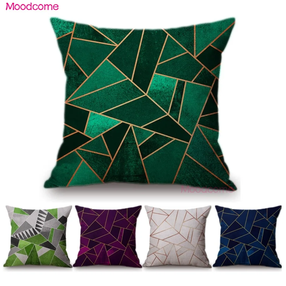 Винтажный Европейский Изумрудный медный геометрический Диванный декоративный