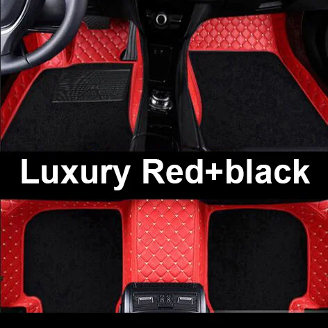 Luxury red black Автомобильный коврик для Volkswagen vw tiguan golf mk7 7 4 6 gti touareg passat b7 автомобильные аксессуары кожаный коврик - Название цвета: Luxury red black