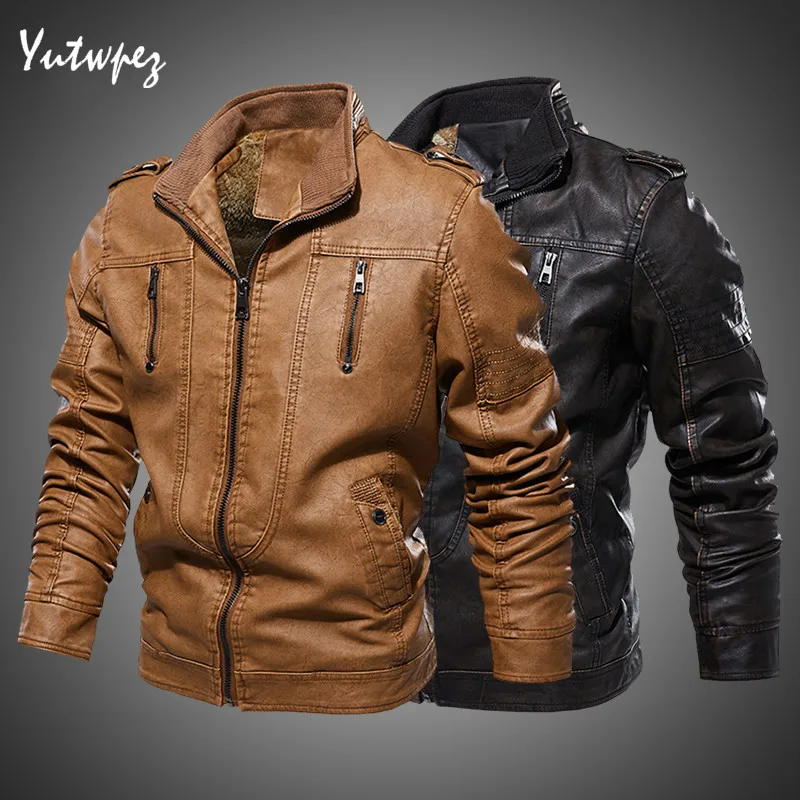 Новый Для мужчин кожаная куртка для мальчиков сезон осень Повседневное