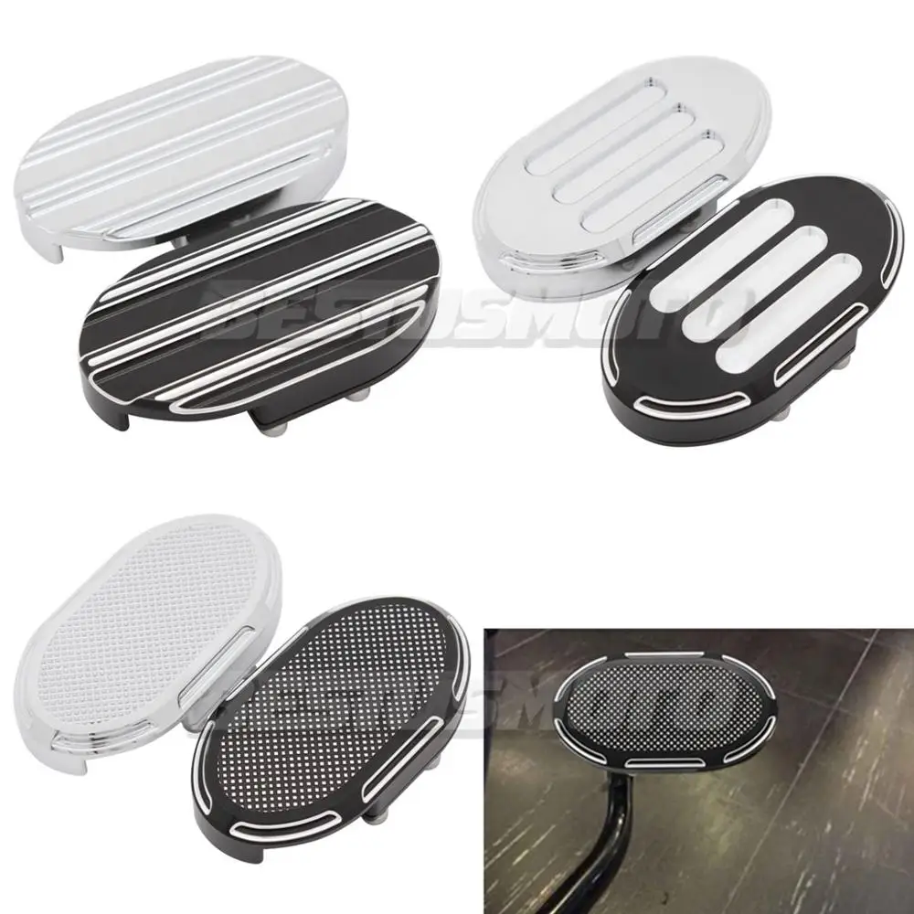 Motorcycle CNC Aluminum Brake Foot Pegs Pedal Pad Cover Footrests For Harley Sportster XL883 XL1200 Dyna Wide Glide V-Rod