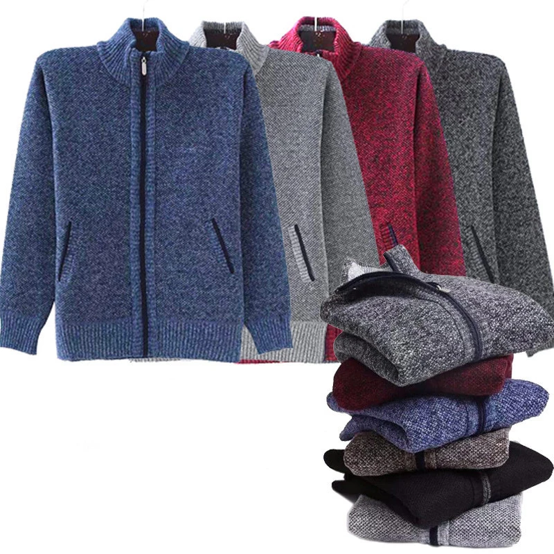 2021 Cardigan Jacket Men Autumn Winter Men Warm Sweater Coat Men Knitted Sweater Solid Cardigan Jackets Man Casual Mens Clothing