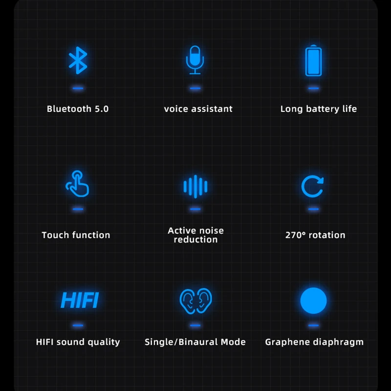 

Bluetooth Earphones HD Bluetooth Headset Unilateral Hanging Ear Wireless With Dual-Mic Noise Reduction For Smart Phones