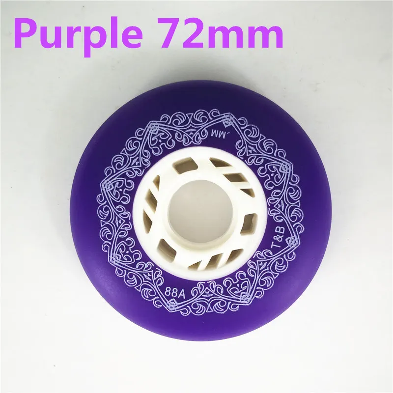 72mm Purple 4 шт./партия 88A скользящие роликовые коньки колеса для Ролики SEBA hv High WFSC KSJ для Powerslide для RB раздвижные тормозные Дрифт колеса - Цвет: 72mm Purple