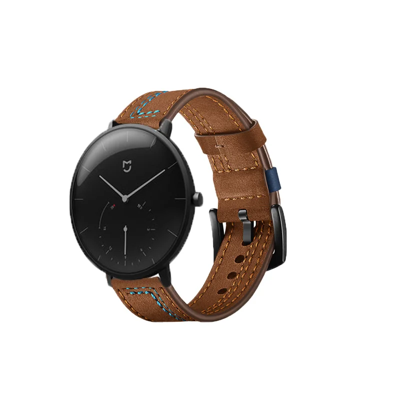 Для Xiaomi Mijia кварцевые часы ремешок кожаный браслет 20 мм ширина для amazfit GTS ремни Смарт часы замена Браслет