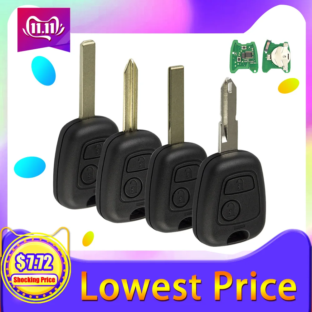 OkeyTech 433 МГц ID46 чип 2 кнопки дистанционного управления ключ для Citroen C3 C4 C5 Xsara Picasso