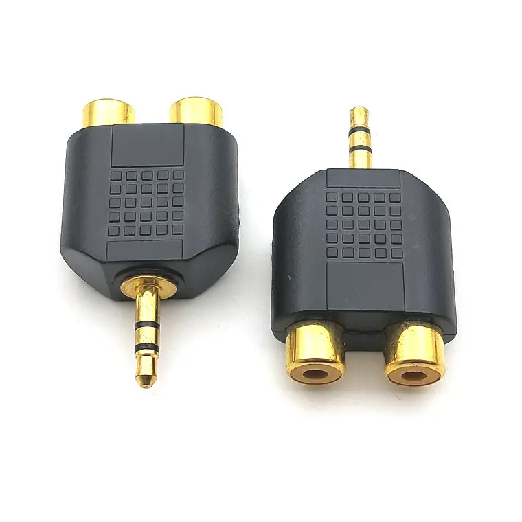 Позолоченный стерео аудио сплиттер Y адаптер 3 5 мм к RCA мама|stereo to rca|stereo audio splitterstereo