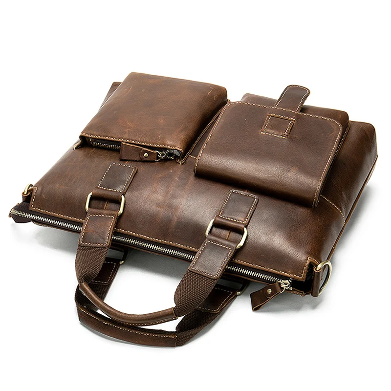 Мужской портфель из натуральной кожи винтажная Повседневная сумка мужской s